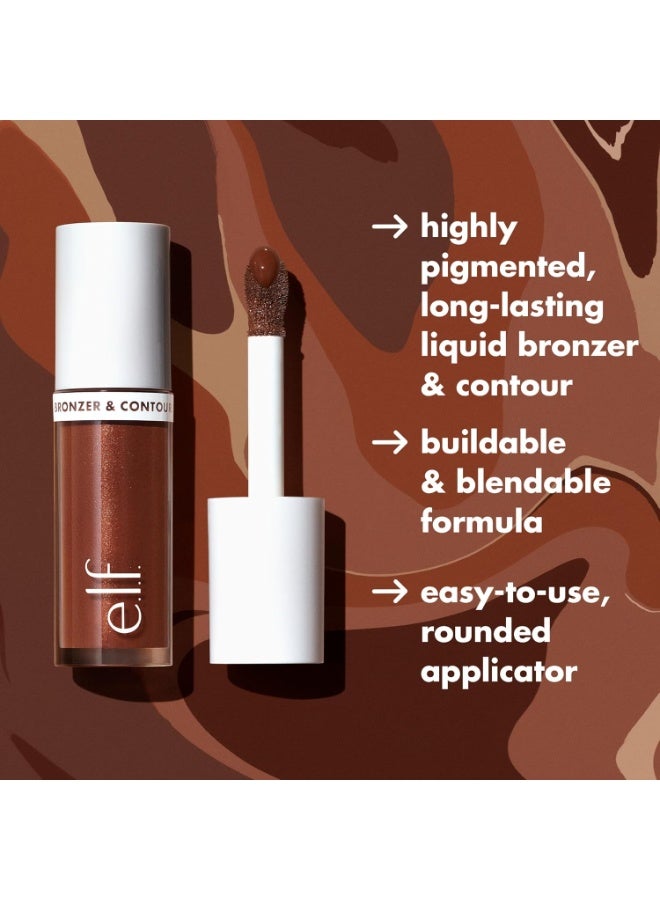 إلف بودرة برونزية سائلة لتحديد ملامح الوجه من إي.إل.إف. كامو، تركيبة حريرية غنية بالأصباغ، تمنحكِ توهجًا برونزيًا يدوم طويلًا ومظهرًا طبيعيًا، نباتية ولم تُجرَّب على الحيوانات، 4 فاتح/متوسط - Image 5